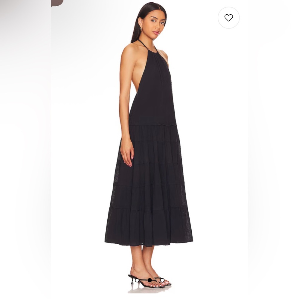 Free People Somewhere Sunny Black Halter Madi Dress Large NEW $118! - Picture 5 of 6